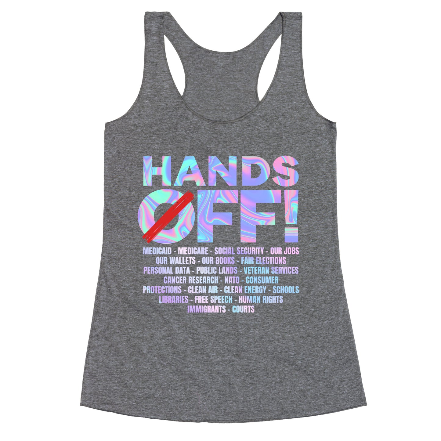 Hands Off Protest Racerback Tank