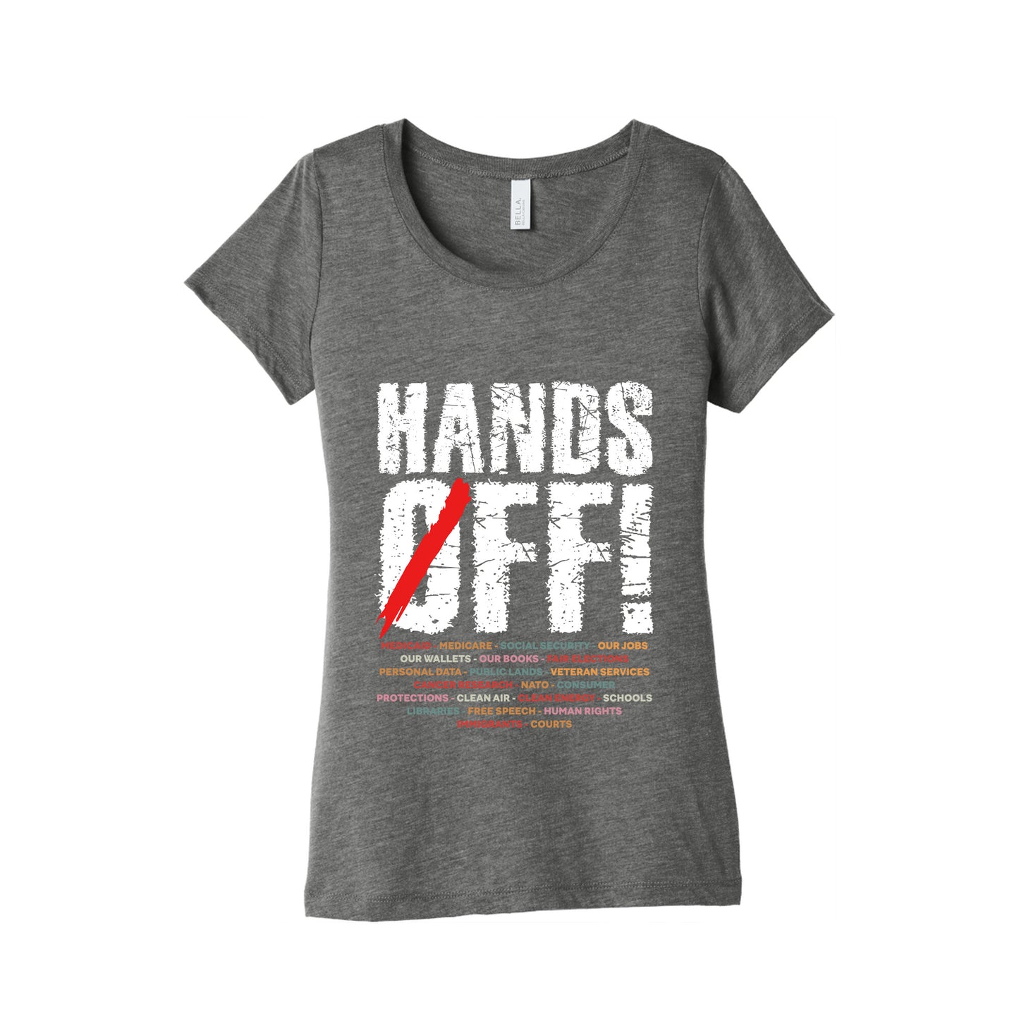 Hands Off Political Protest Womens Triblend Tee