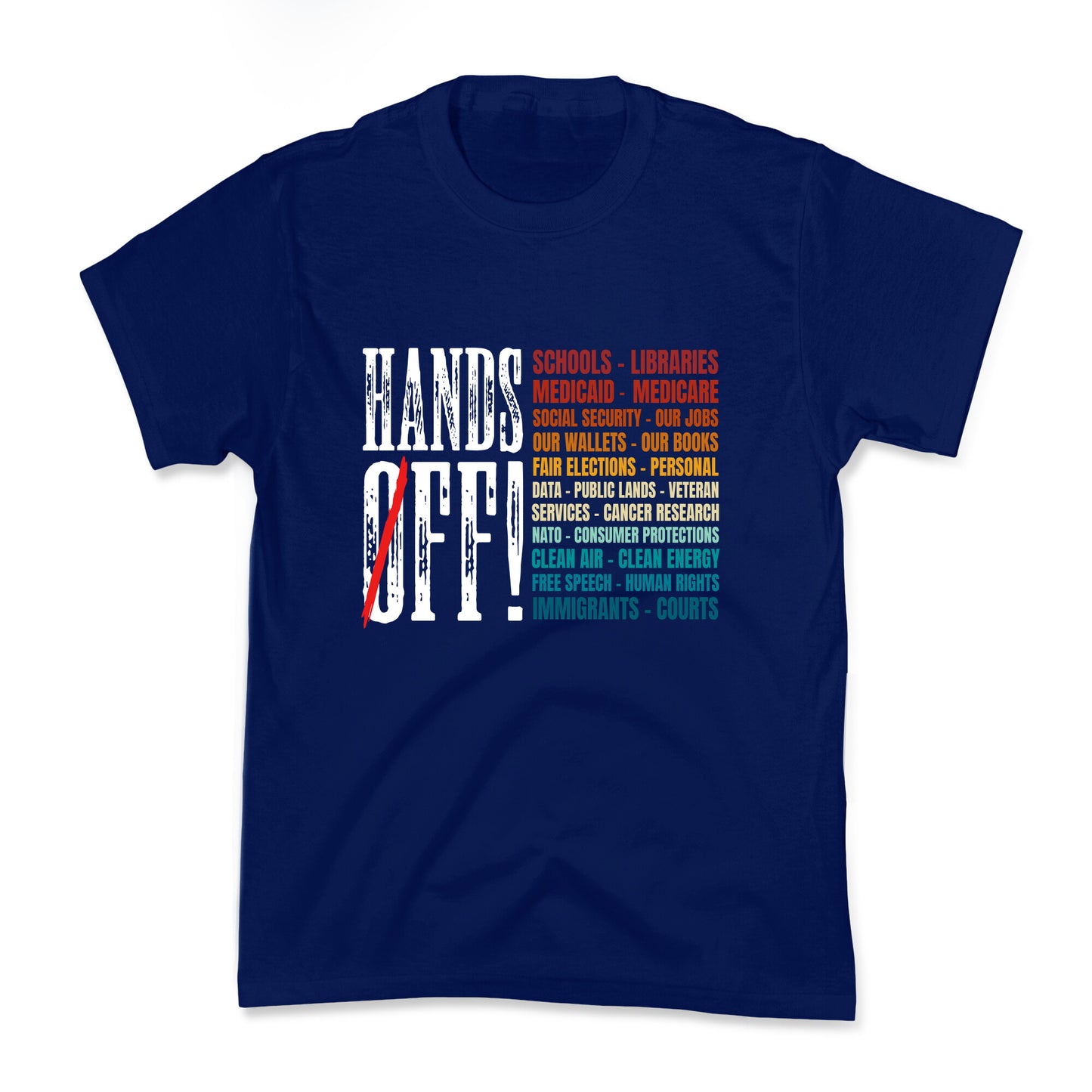 Hands Off Trump Protest Kids Tee