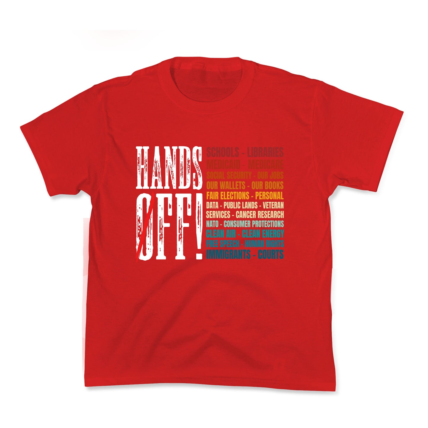 Hands Off Trump Protest Kids Tee