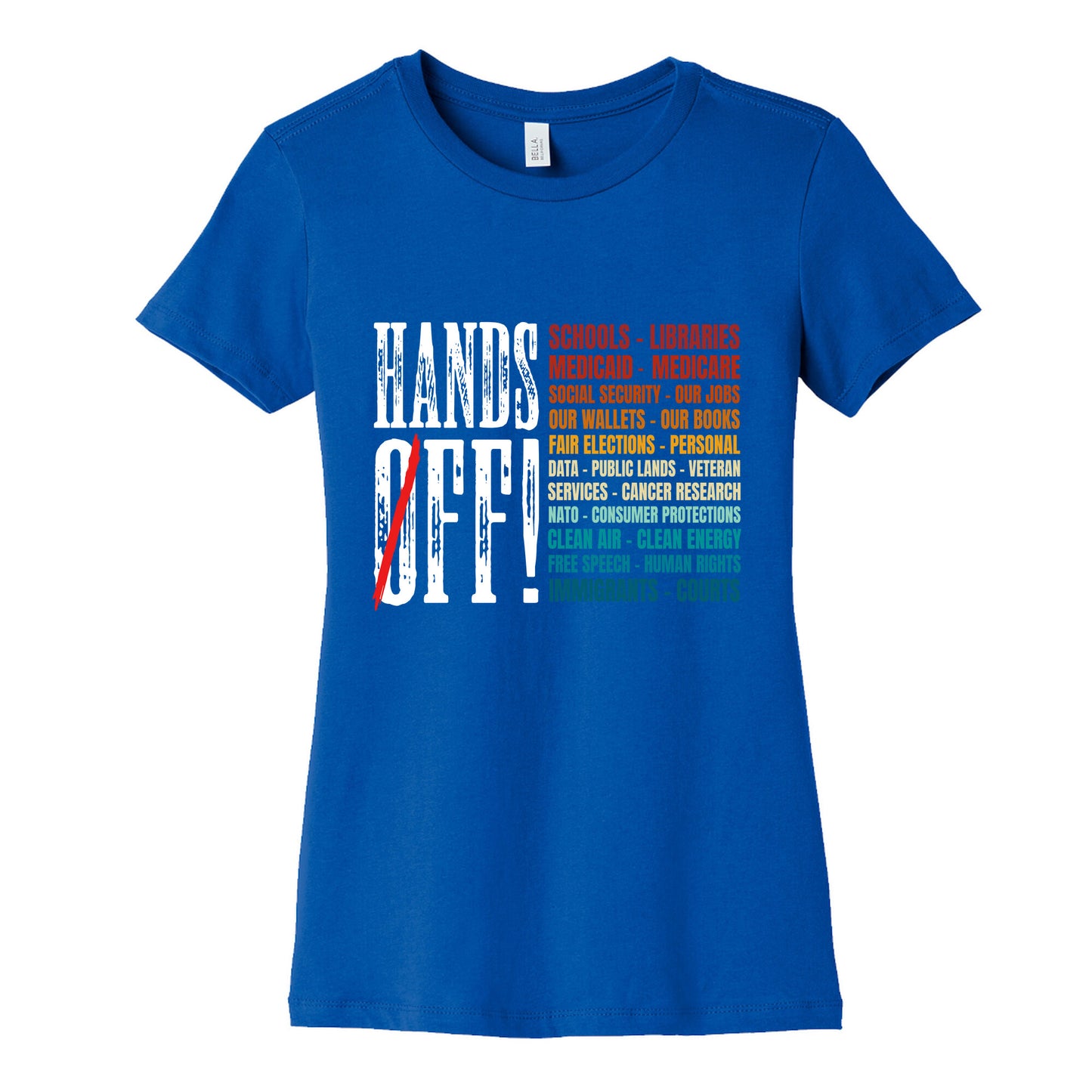 Hands Off Trump Protest Womens Cotton Tee
