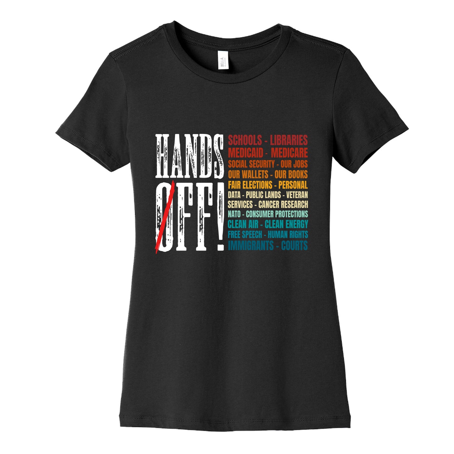 Hands Off Trump Protest Womens Cotton Tee