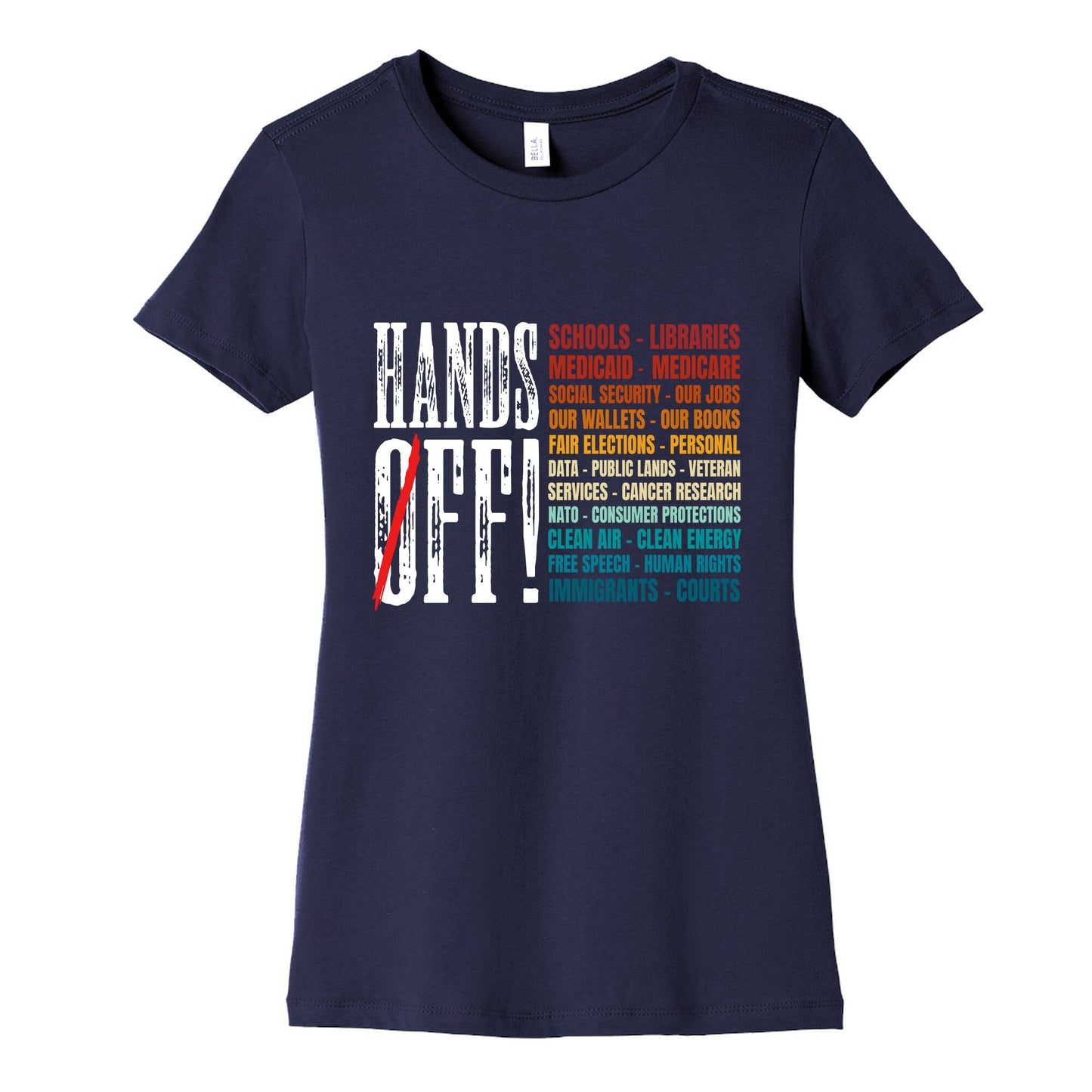 Hands Off Trump Protest Womens Cotton Tee