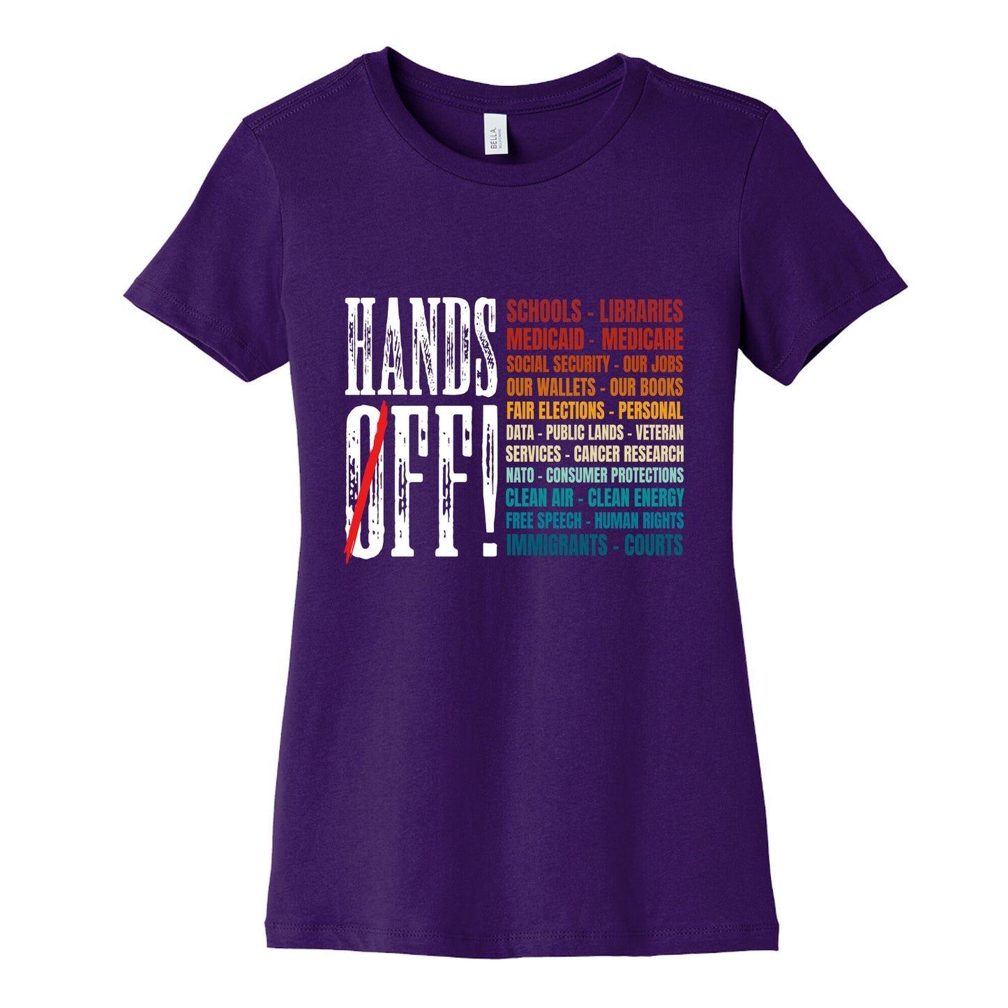 Hands Off Trump Protest Womens Cotton Tee