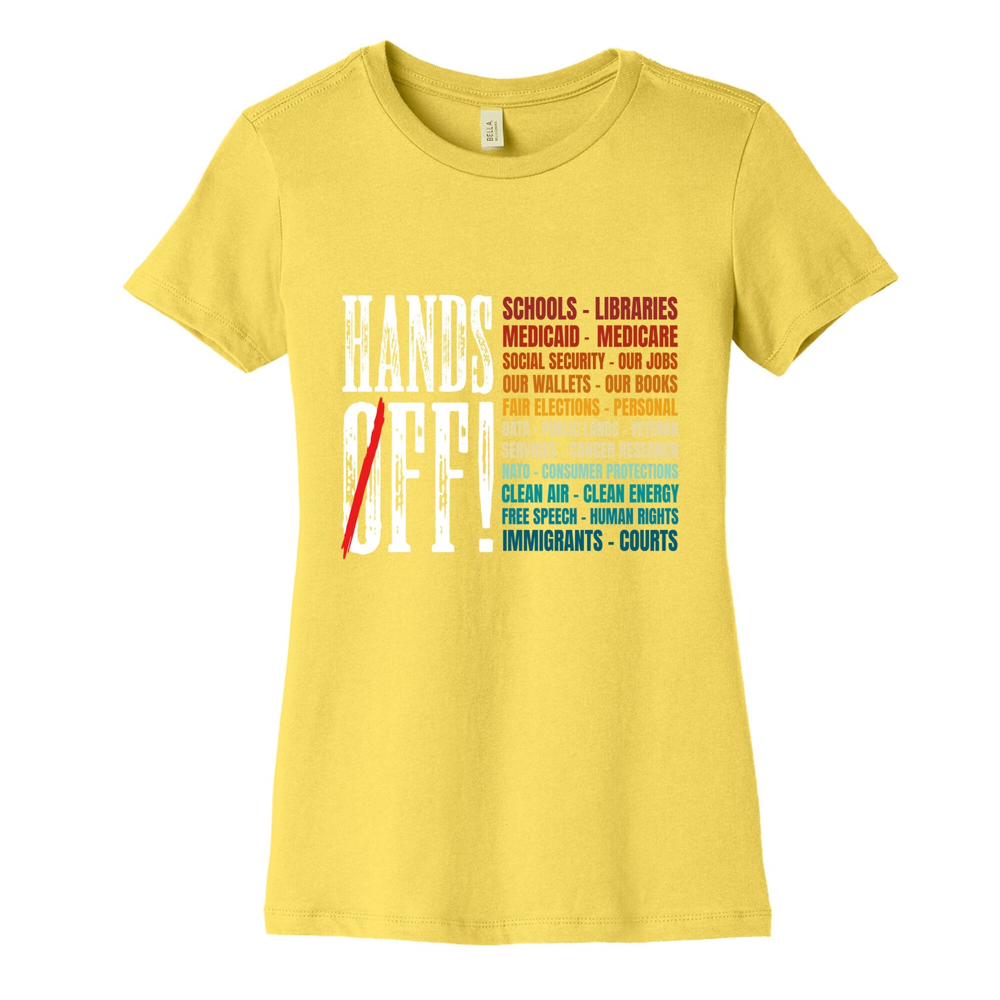 Hands Off Trump Protest Womens Cotton Tee