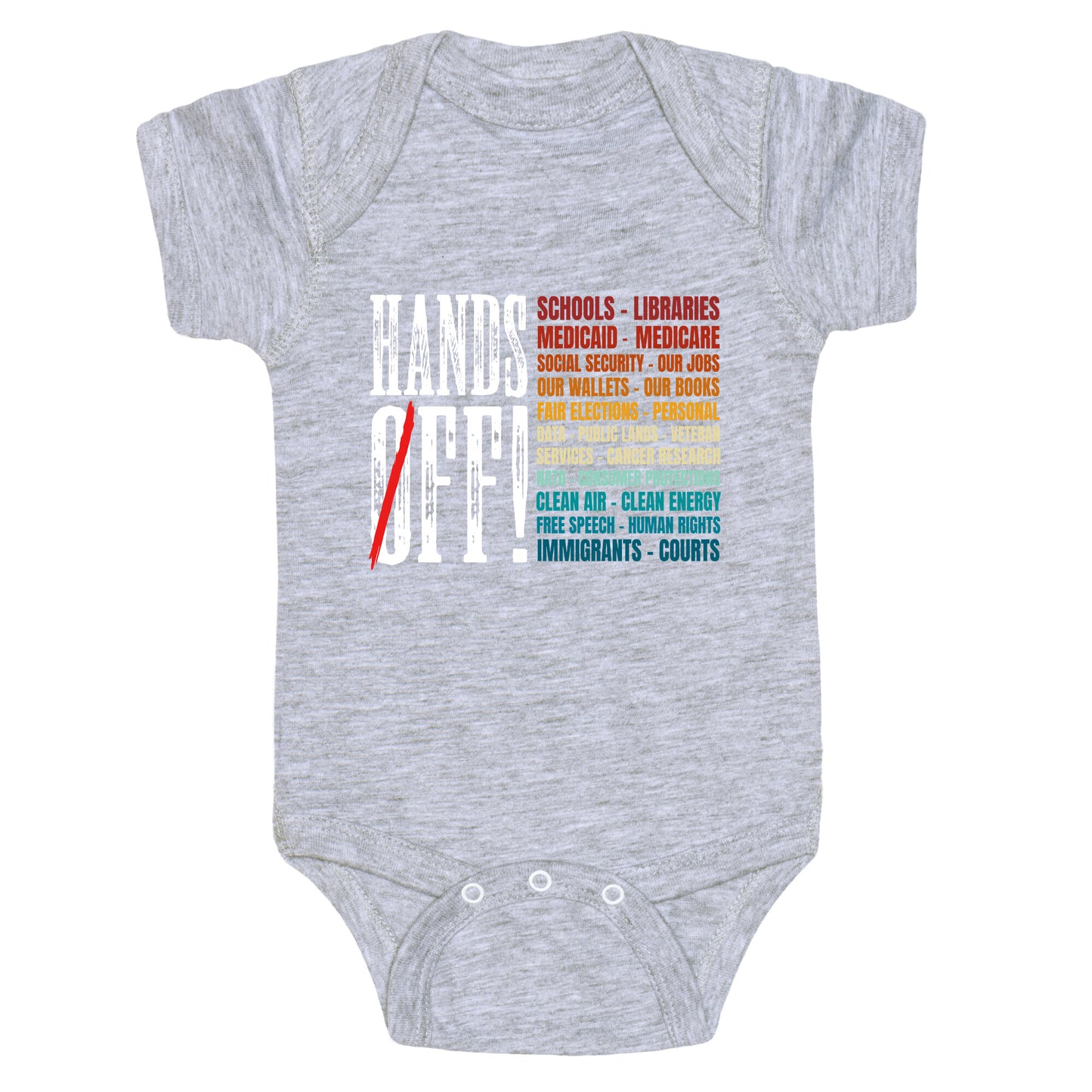 Hands Off Trump Protest Baby One-Piece