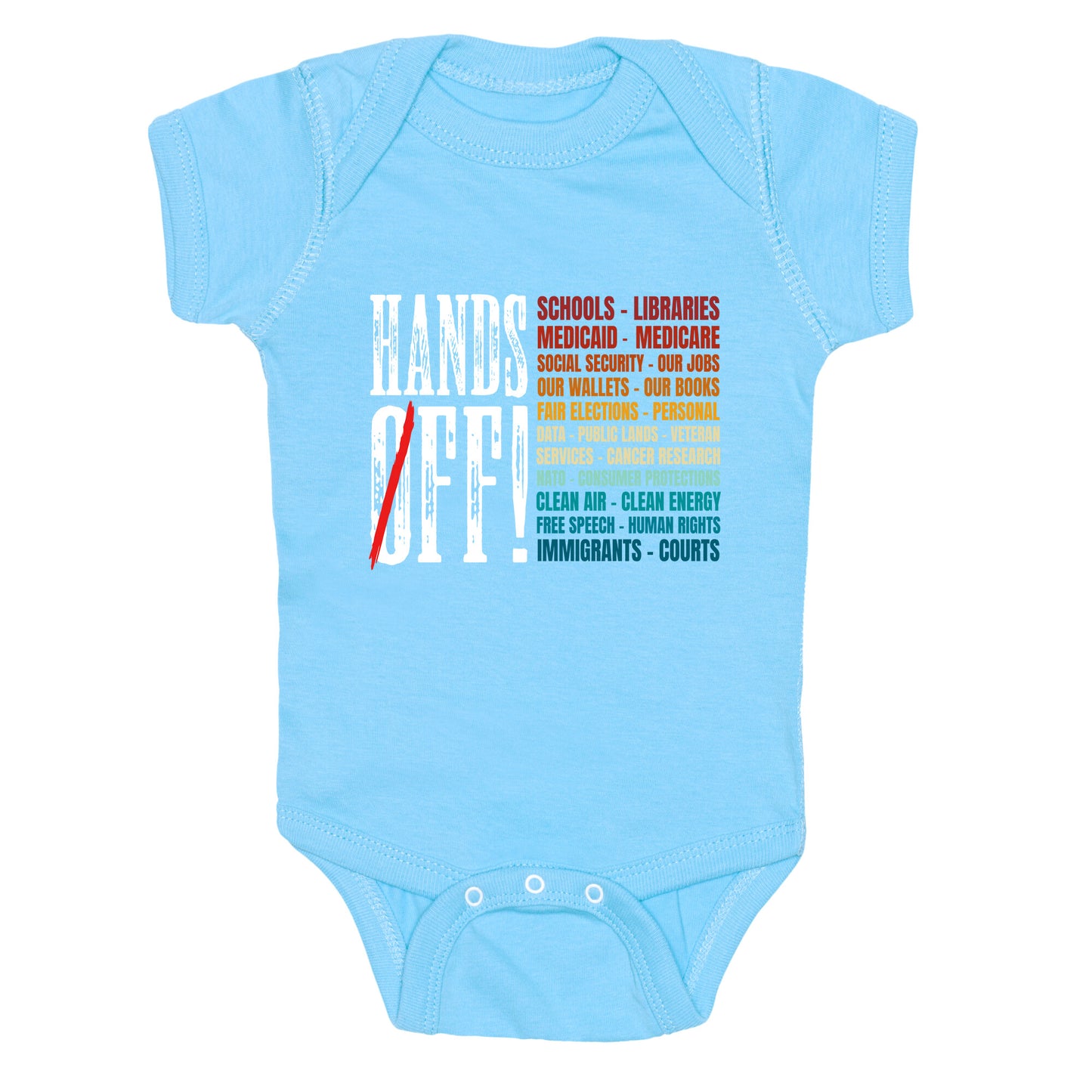 Hands Off Trump Protest Baby One-Piece