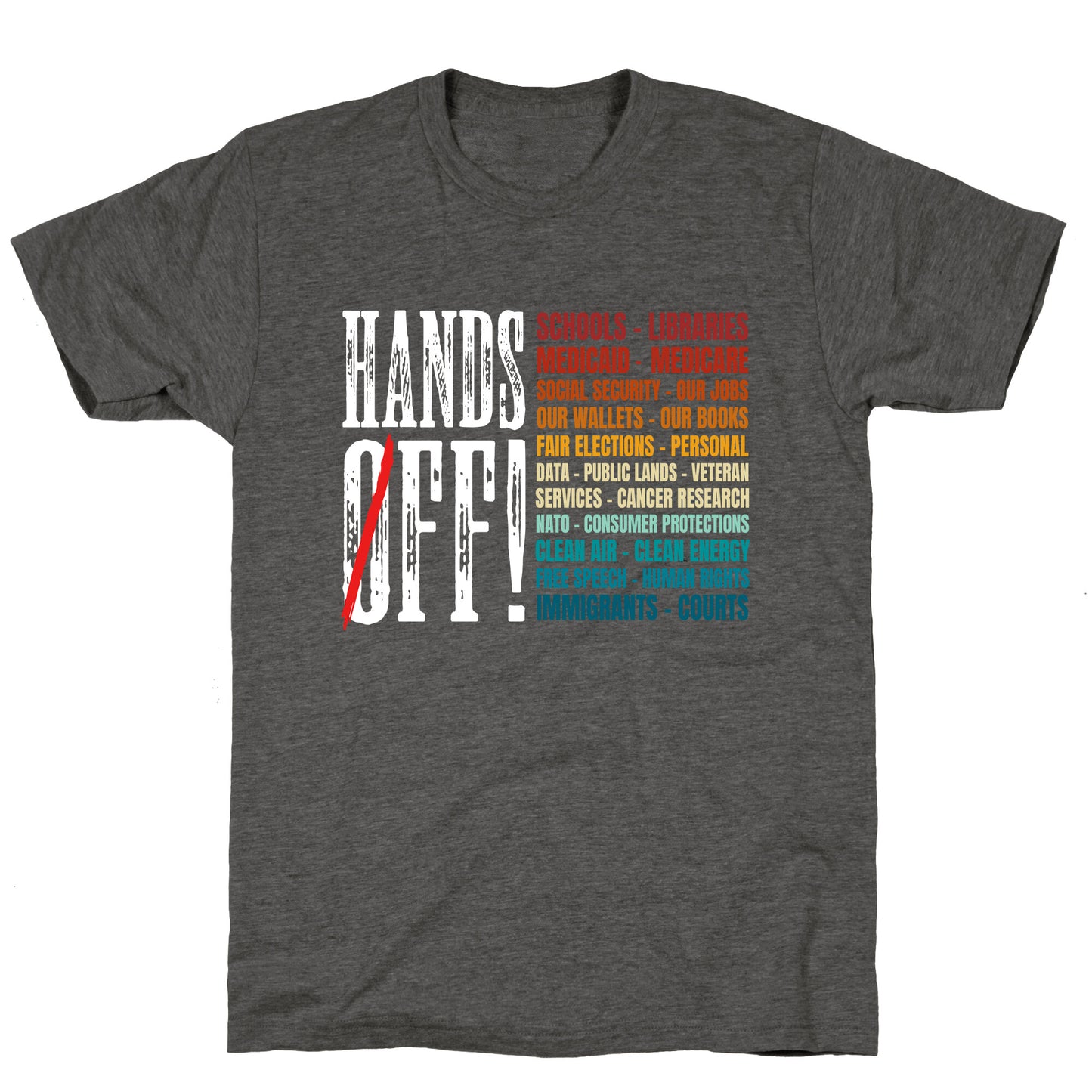 Hands Off Trump Protest Unisex Triblend Tee
