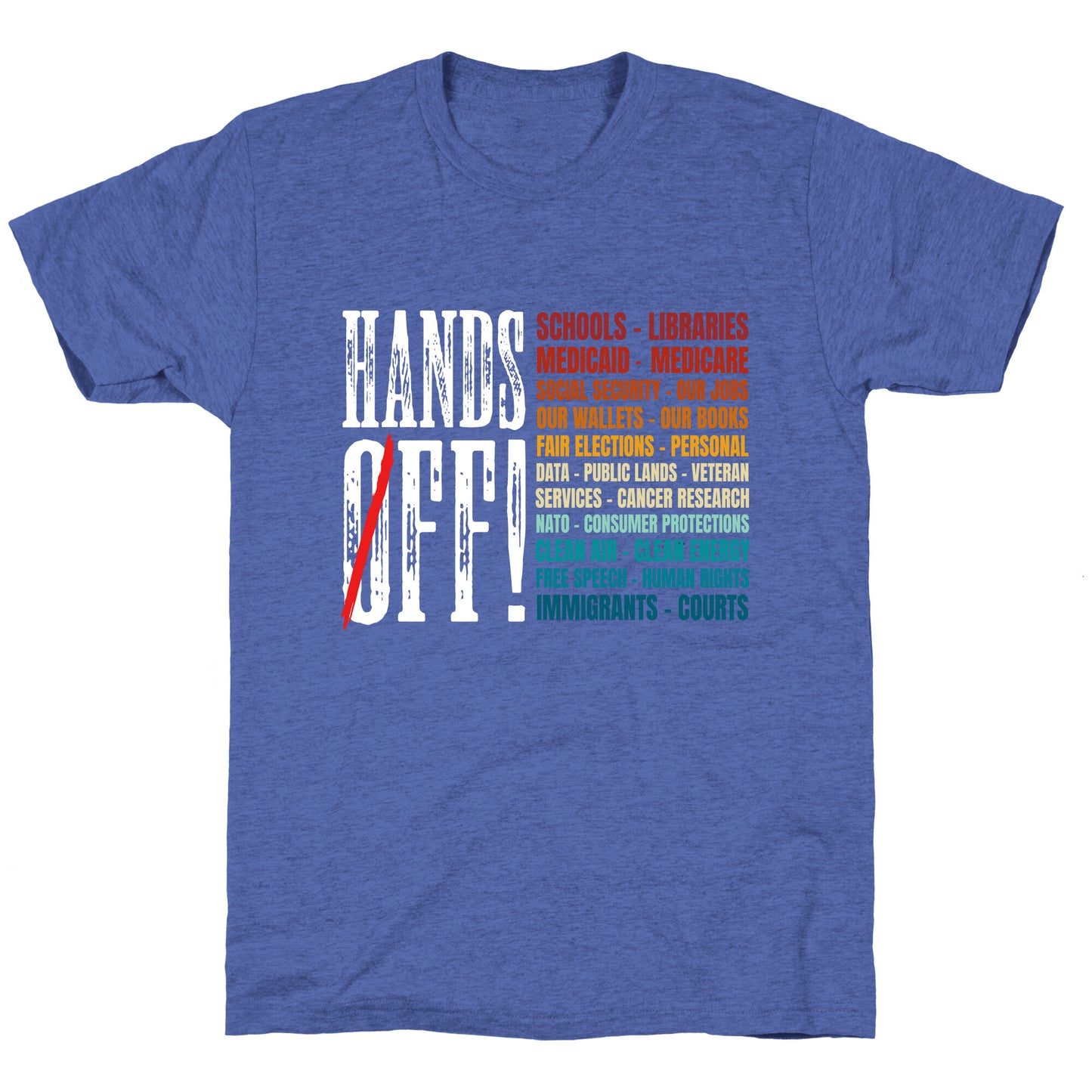 Hands Off Trump Protest Unisex Triblend Tee