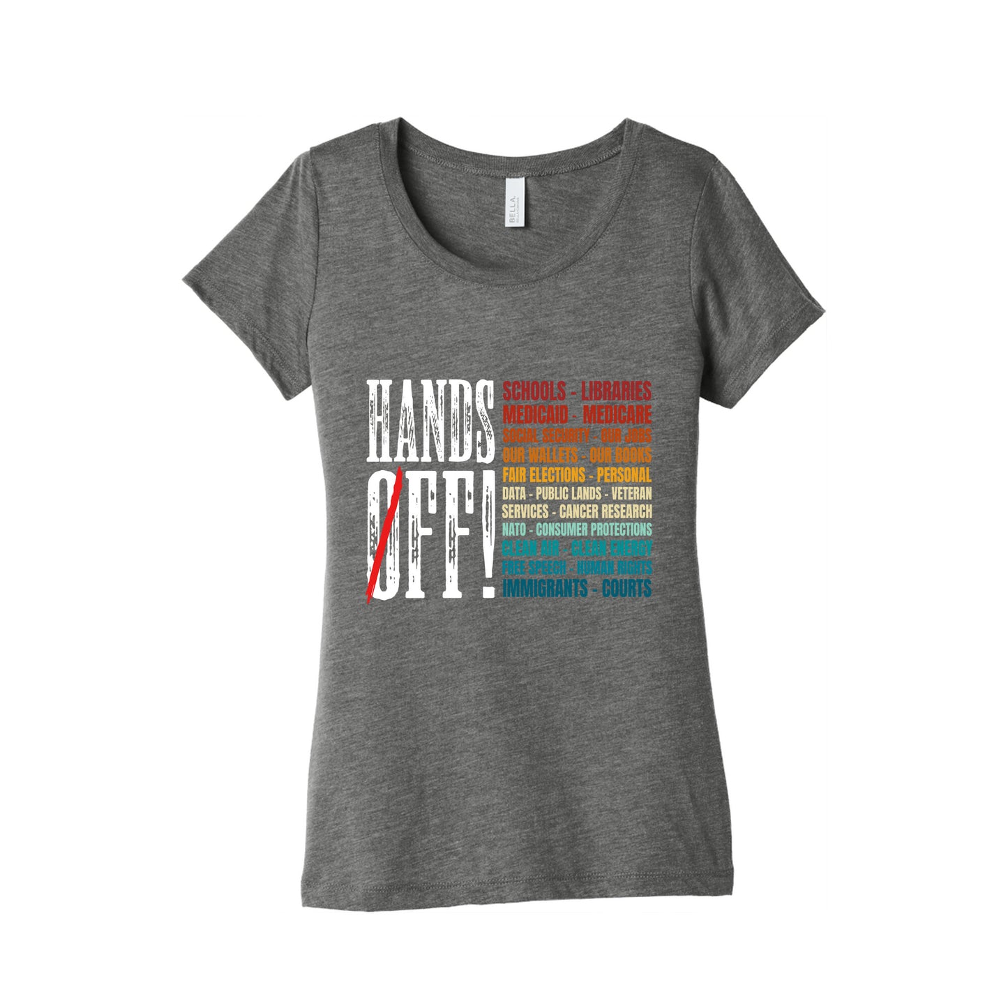 Hands Off Trump Protest Womens Triblend Tee