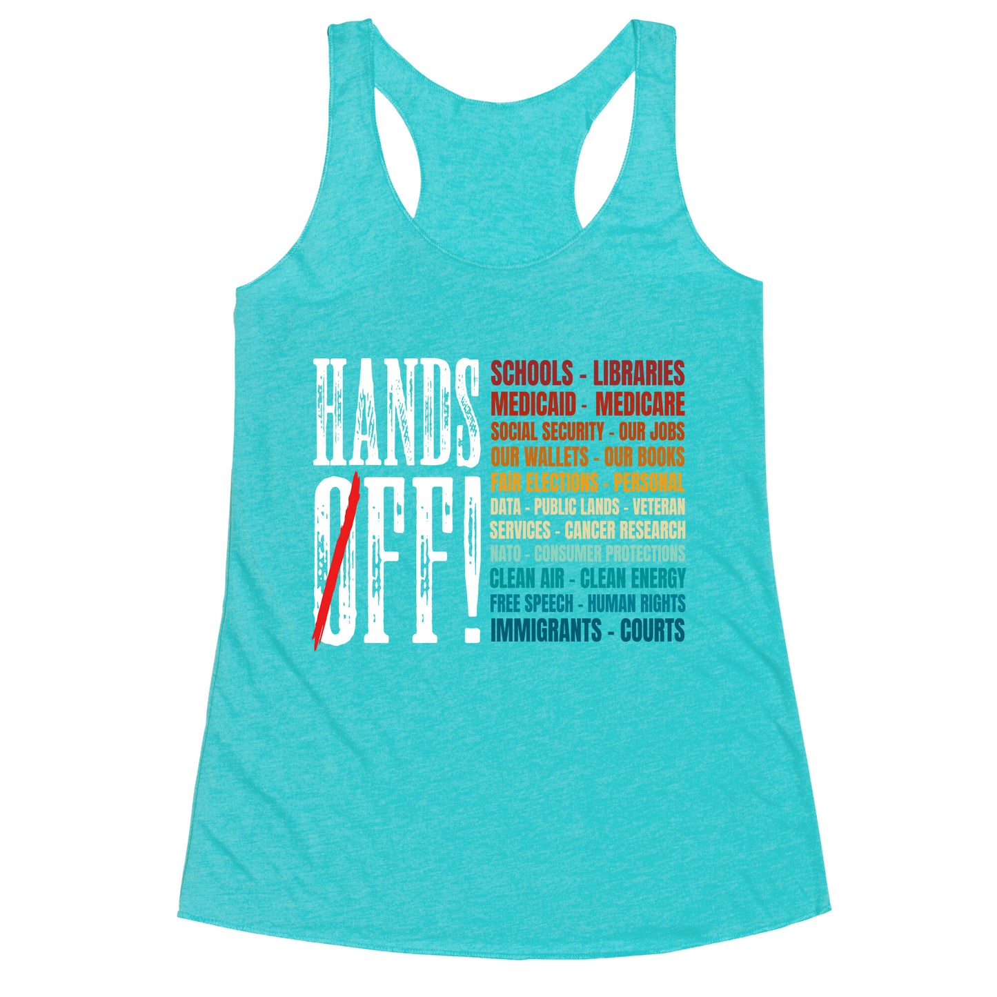 Hands Off Trump Protest Racerback Tank