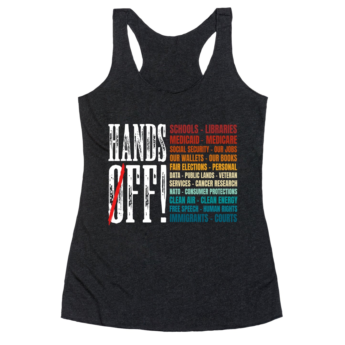 Hands Off Trump Protest Racerback Tank