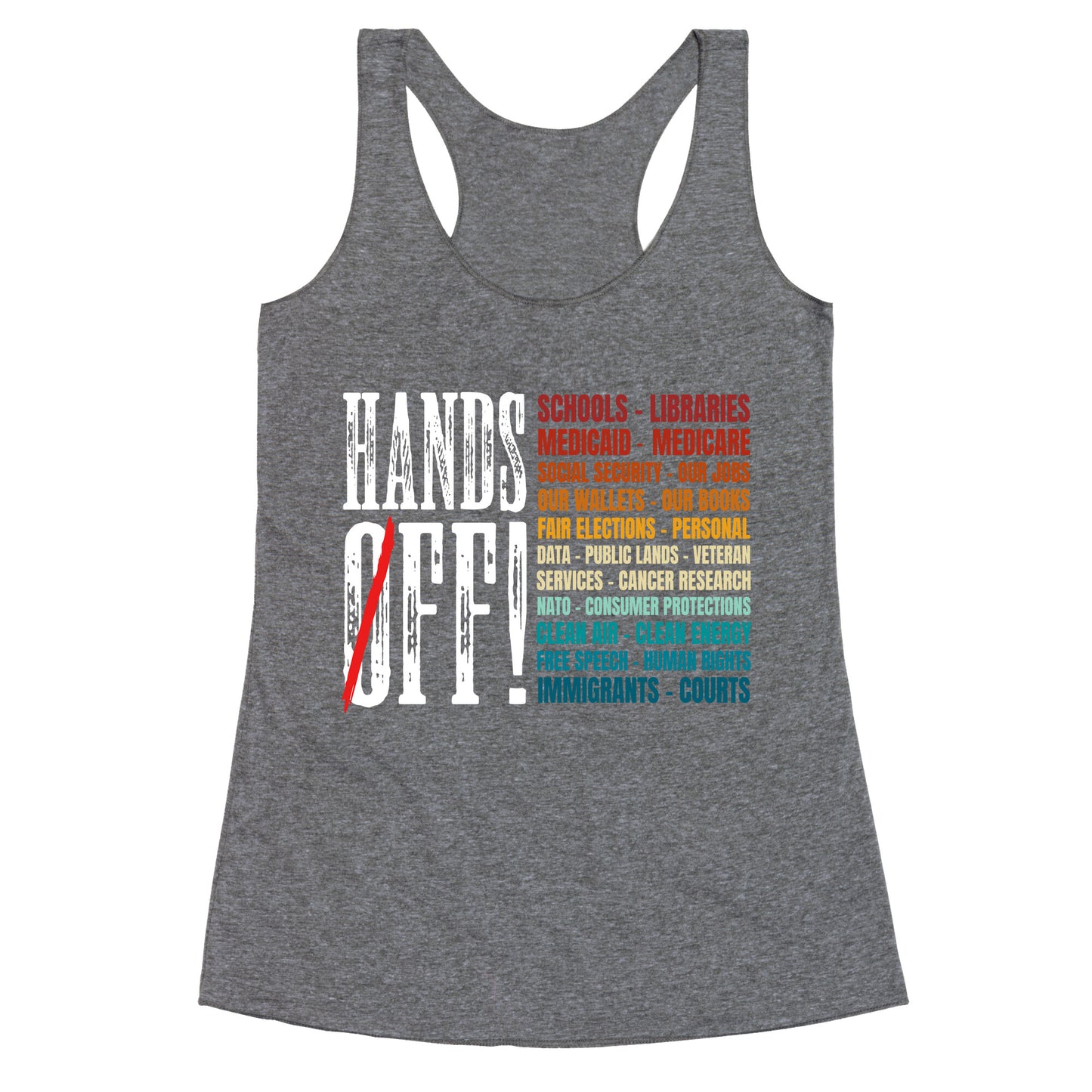 Hands Off Trump Protest Racerback Tank