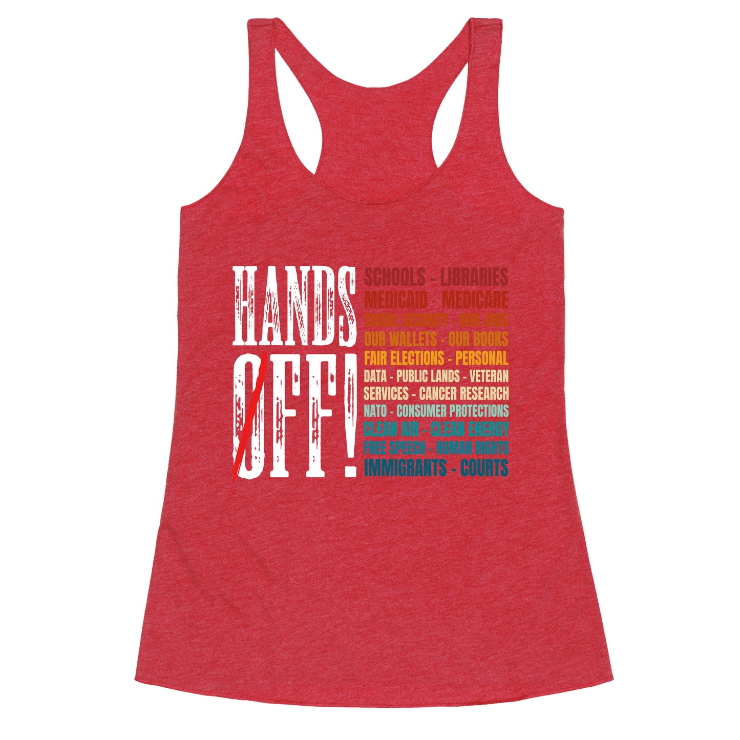 Hands Off Trump Protest Racerback Tank