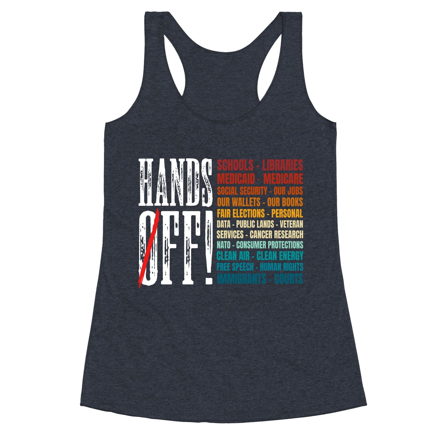 Hands Off Trump Protest Racerback Tank