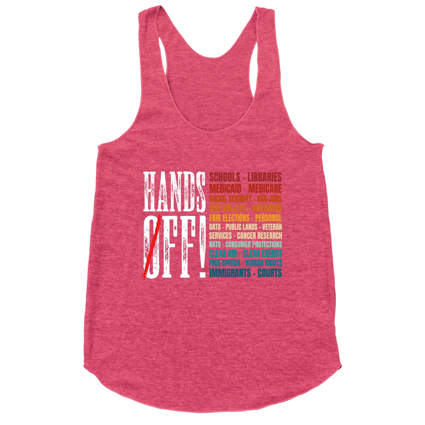 Hands Off Trump Protest Racerback Tank