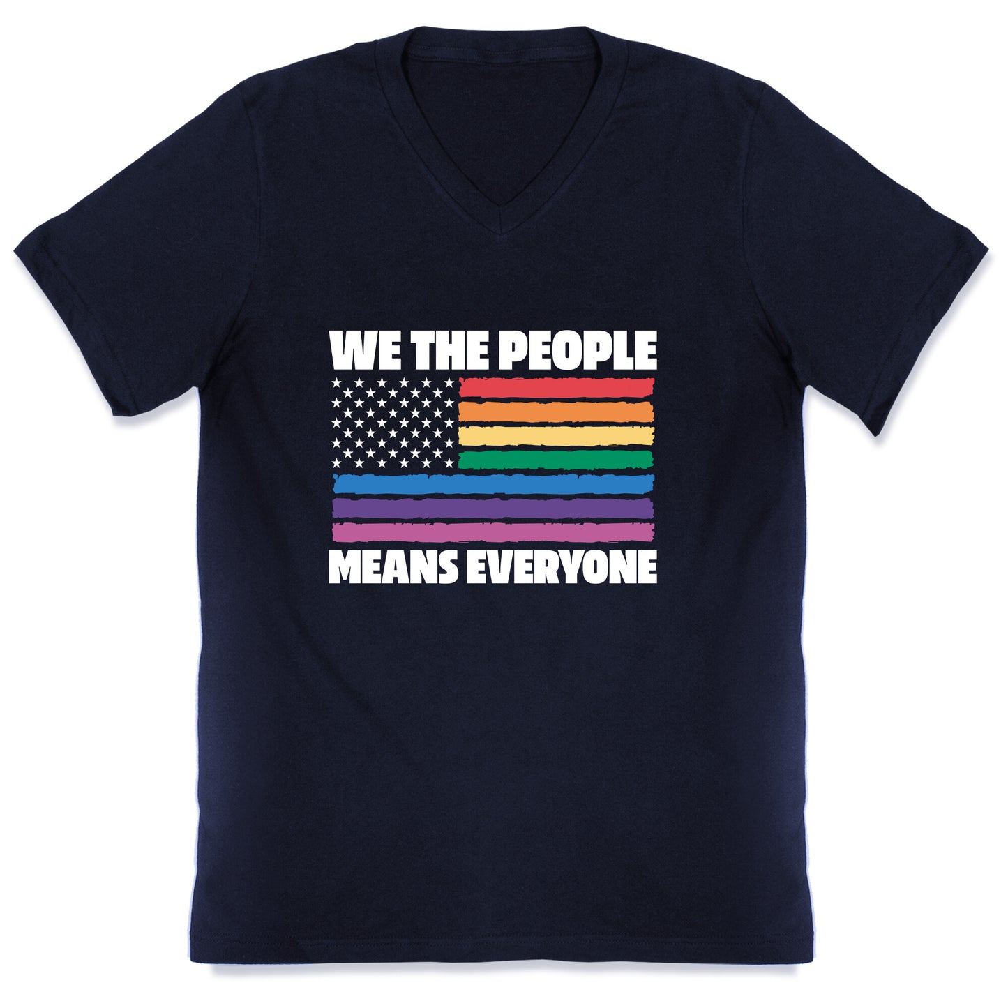 Rainbow Flag We The People V-Neck