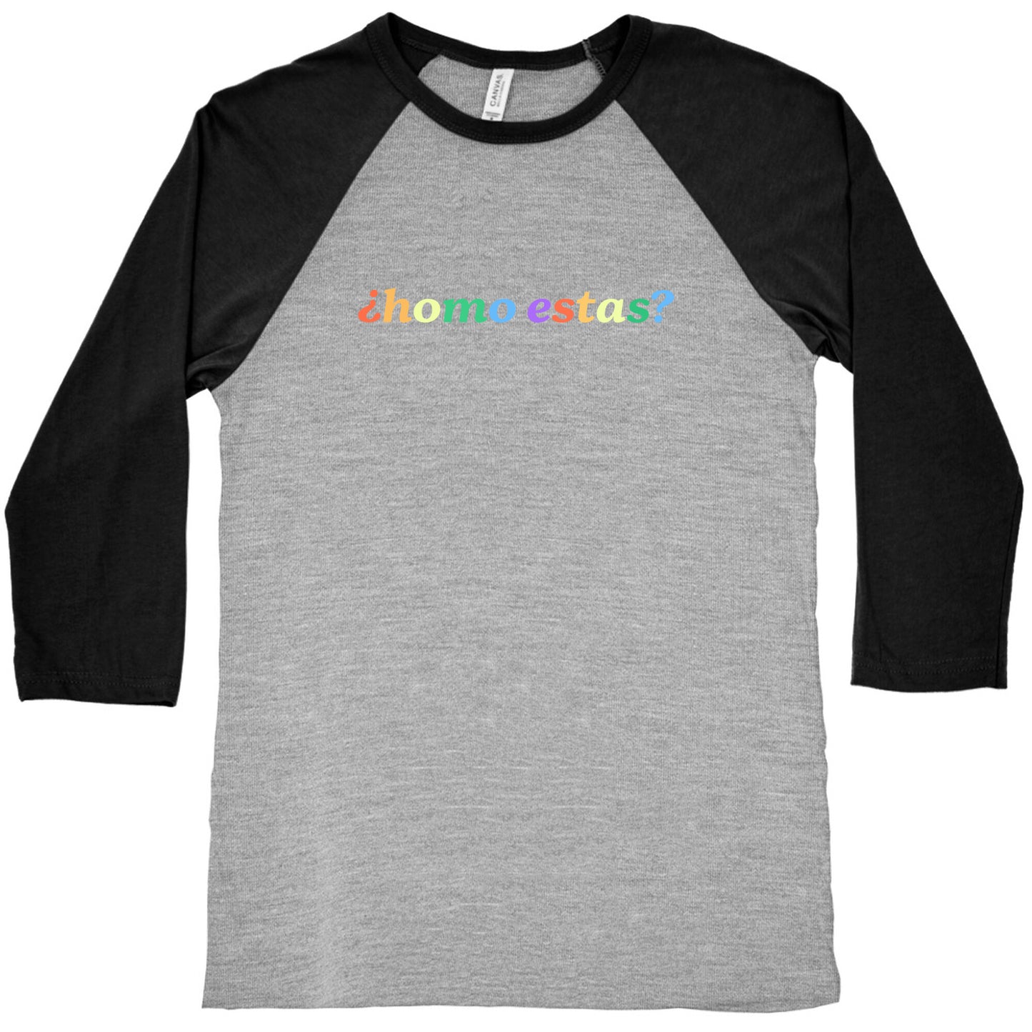 Homo Estas Rainbow Baseball Tee