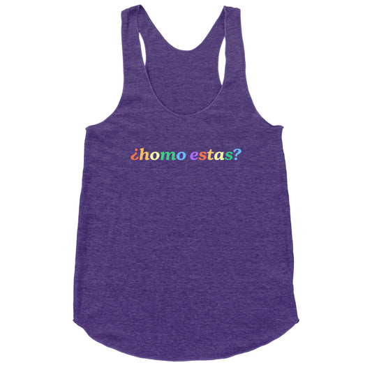 Homo Estas Rainbow Racerback Tank