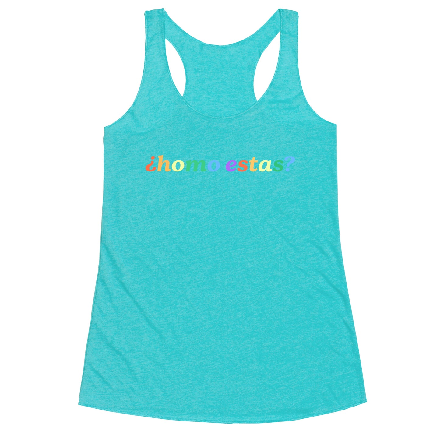 Homo Estas Rainbow Racerback Tank