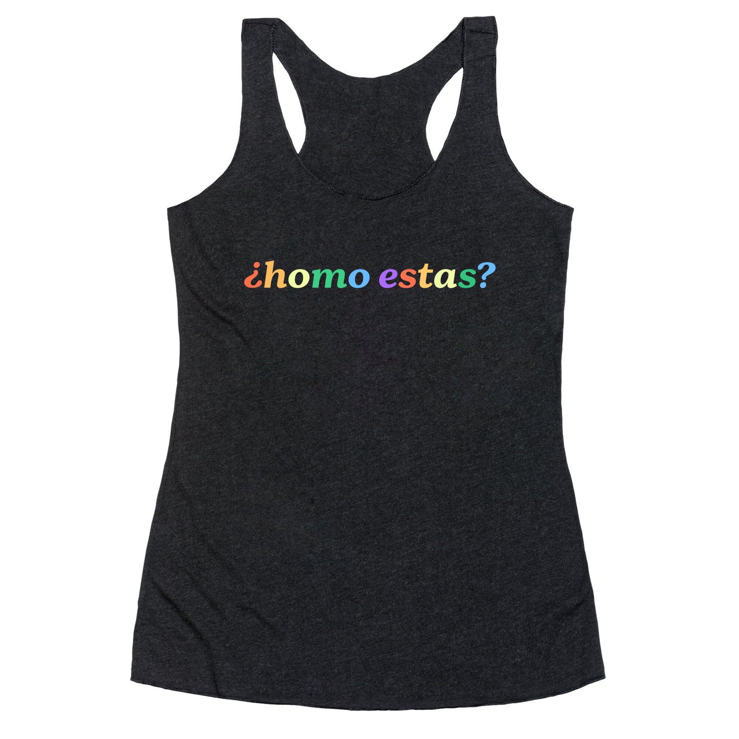 Homo Estas Rainbow Racerback Tank