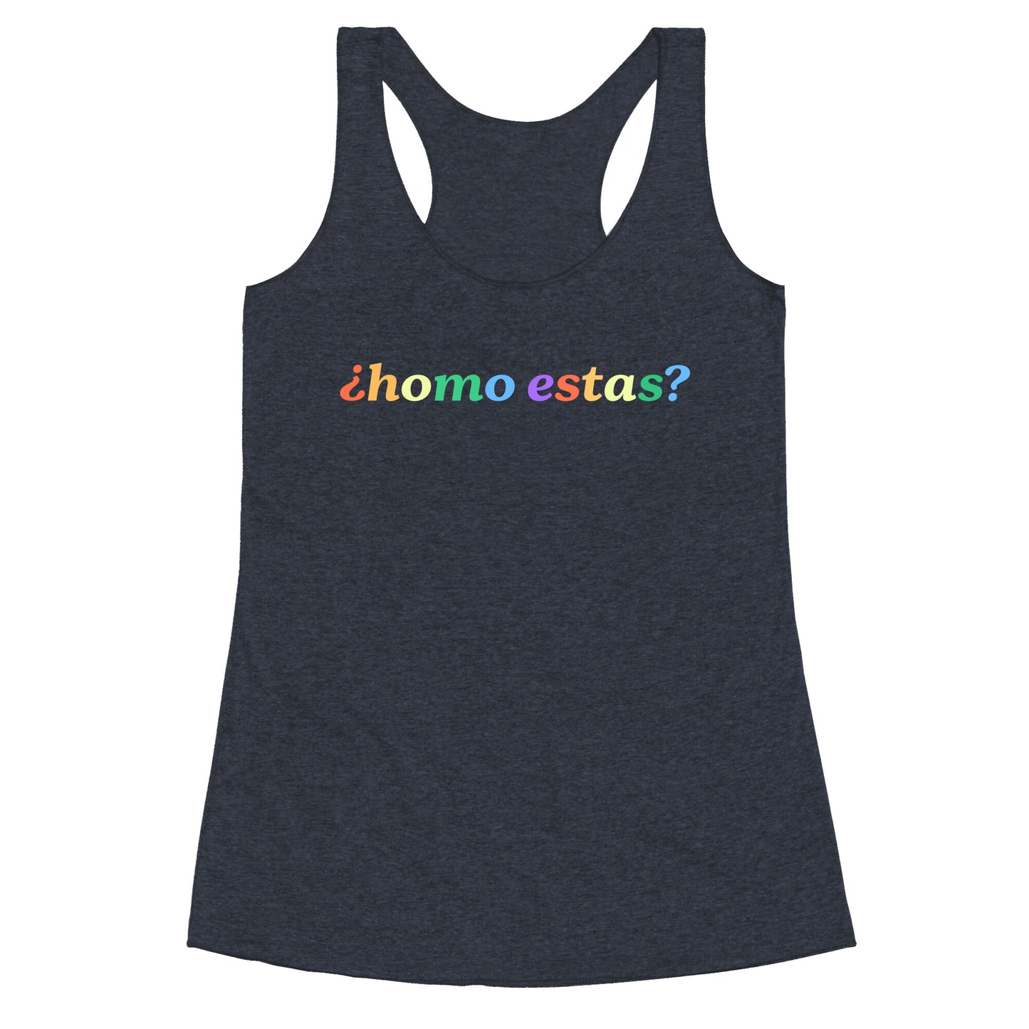 Homo Estas Rainbow Racerback Tank
