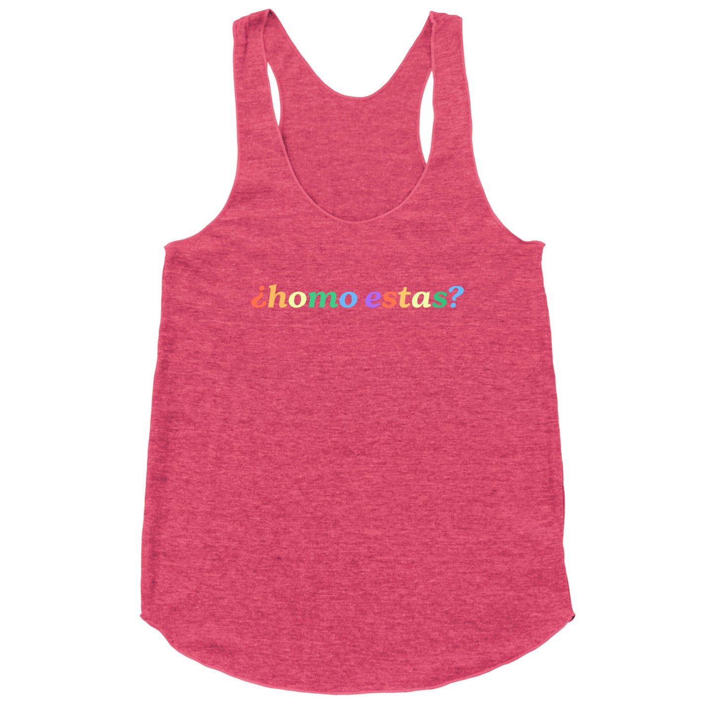 Homo Estas Rainbow Racerback Tank