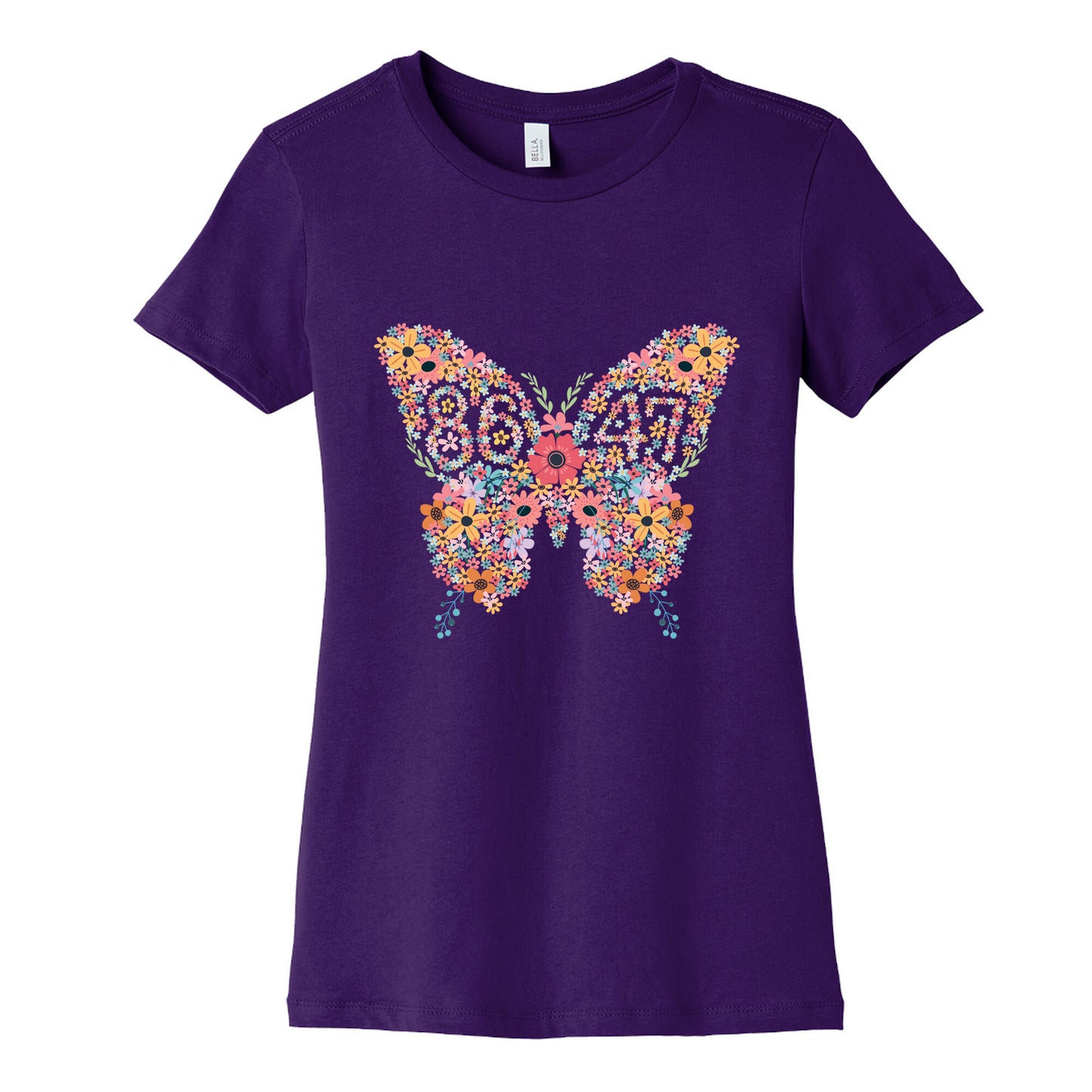 8647 Anti Trump Butterfly Womens Cotton Tee