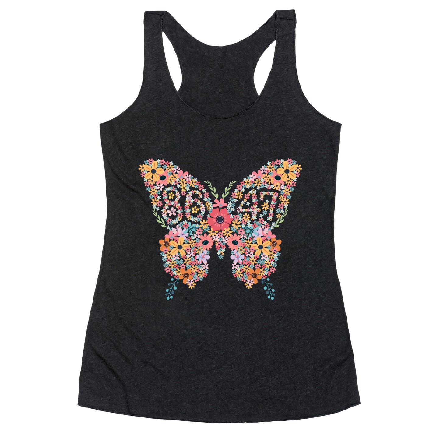8647 Anti Trump Butterfly Racerback Tank