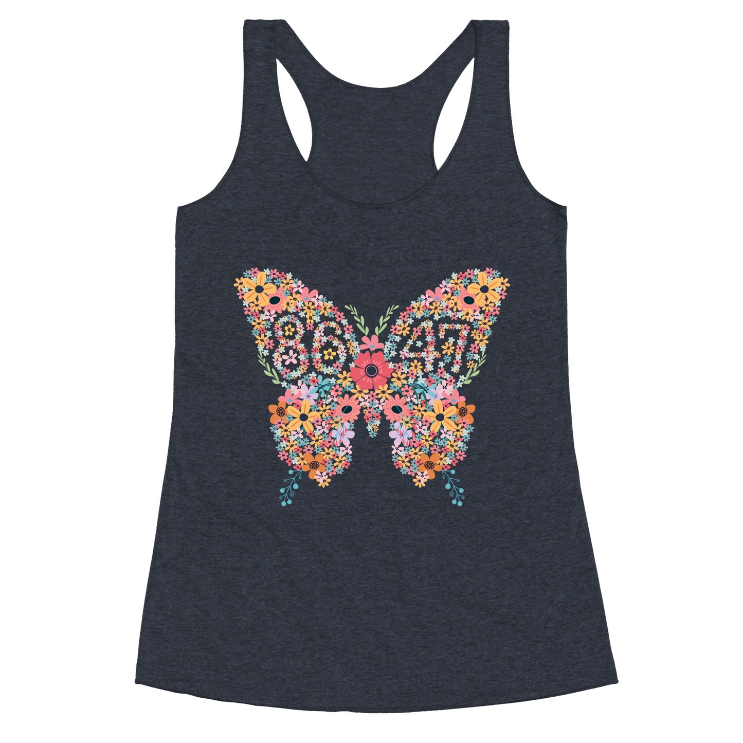 8647 Anti Trump Butterfly Racerback Tank