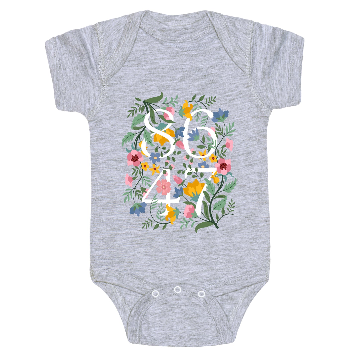 8647 Anti Trump Floral Baby One-Piece