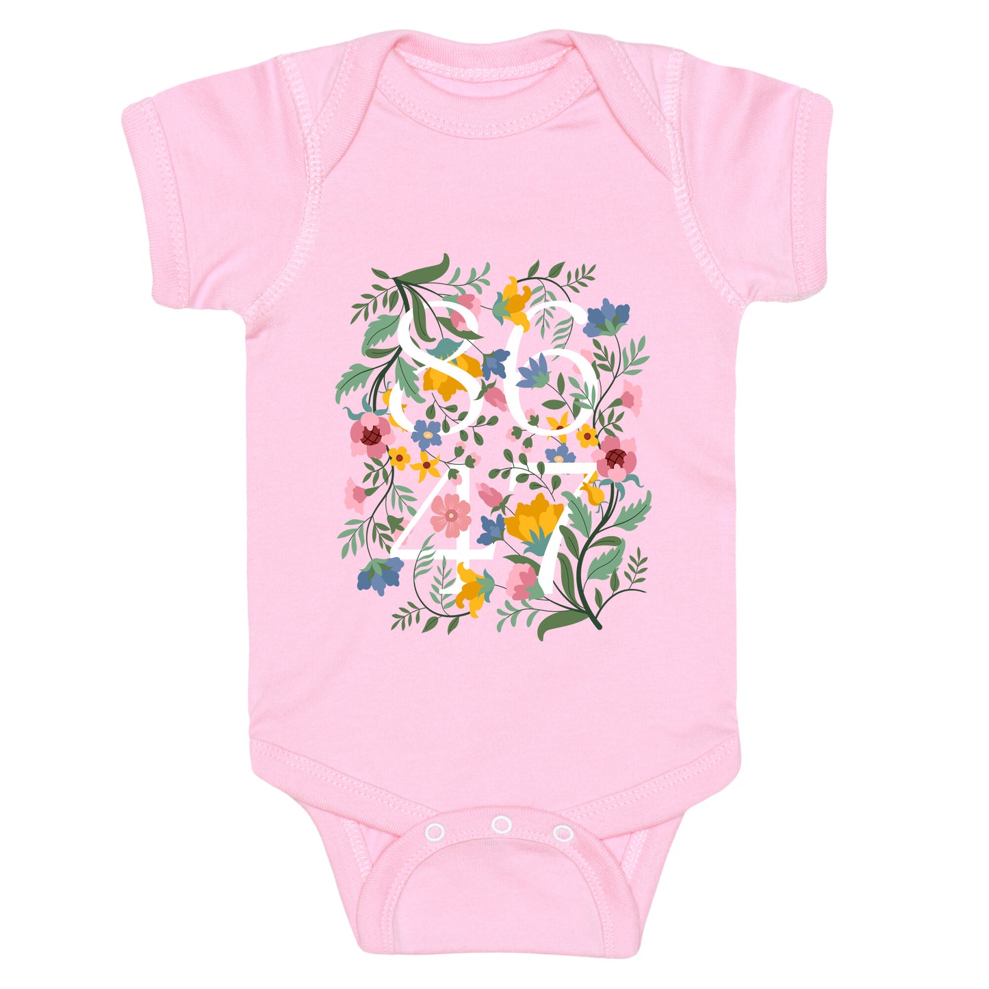 8647 Anti Trump Floral Baby One-Piece