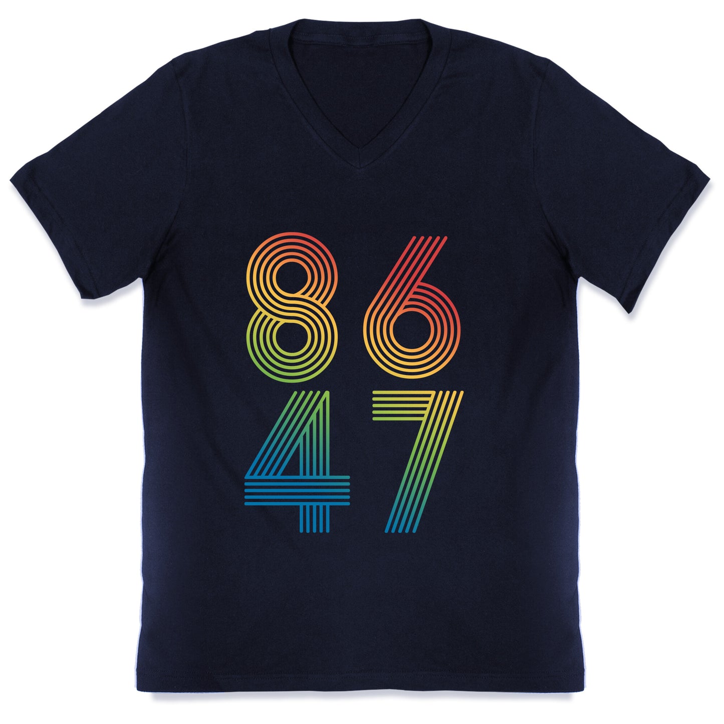 8647 Anti Trump Rainbow V-Neck