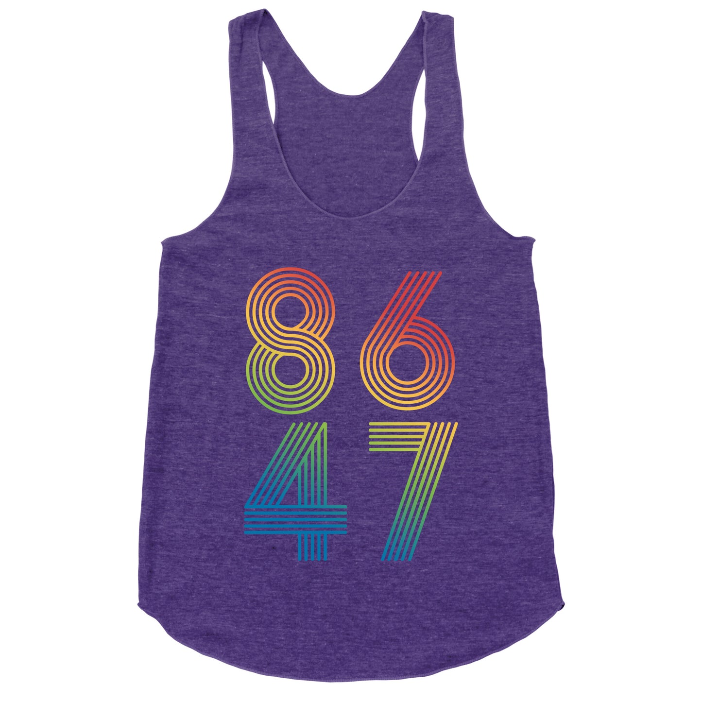 8647 Anti Trump Rainbow Racerback Tank