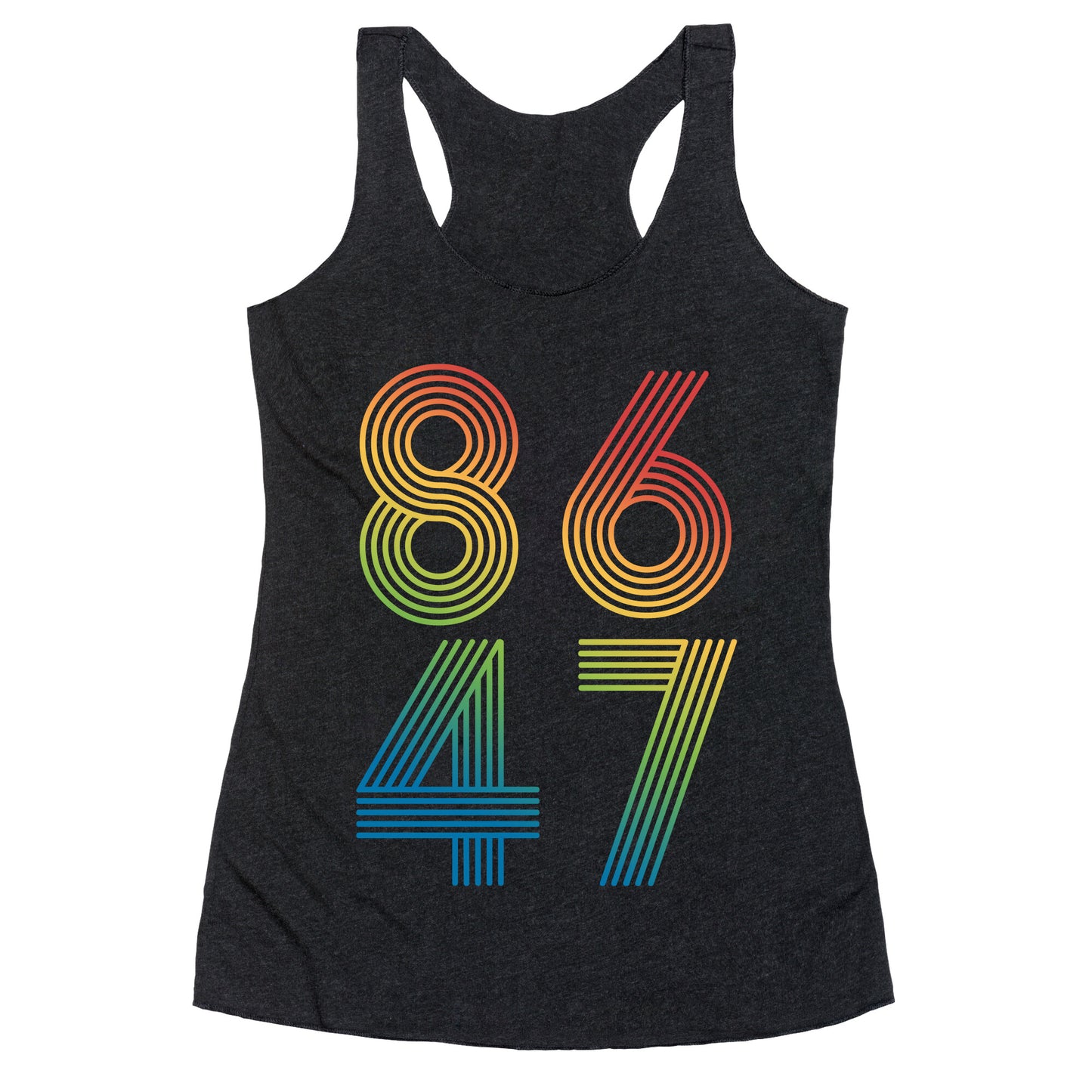 8647 Anti Trump Rainbow Racerback Tank