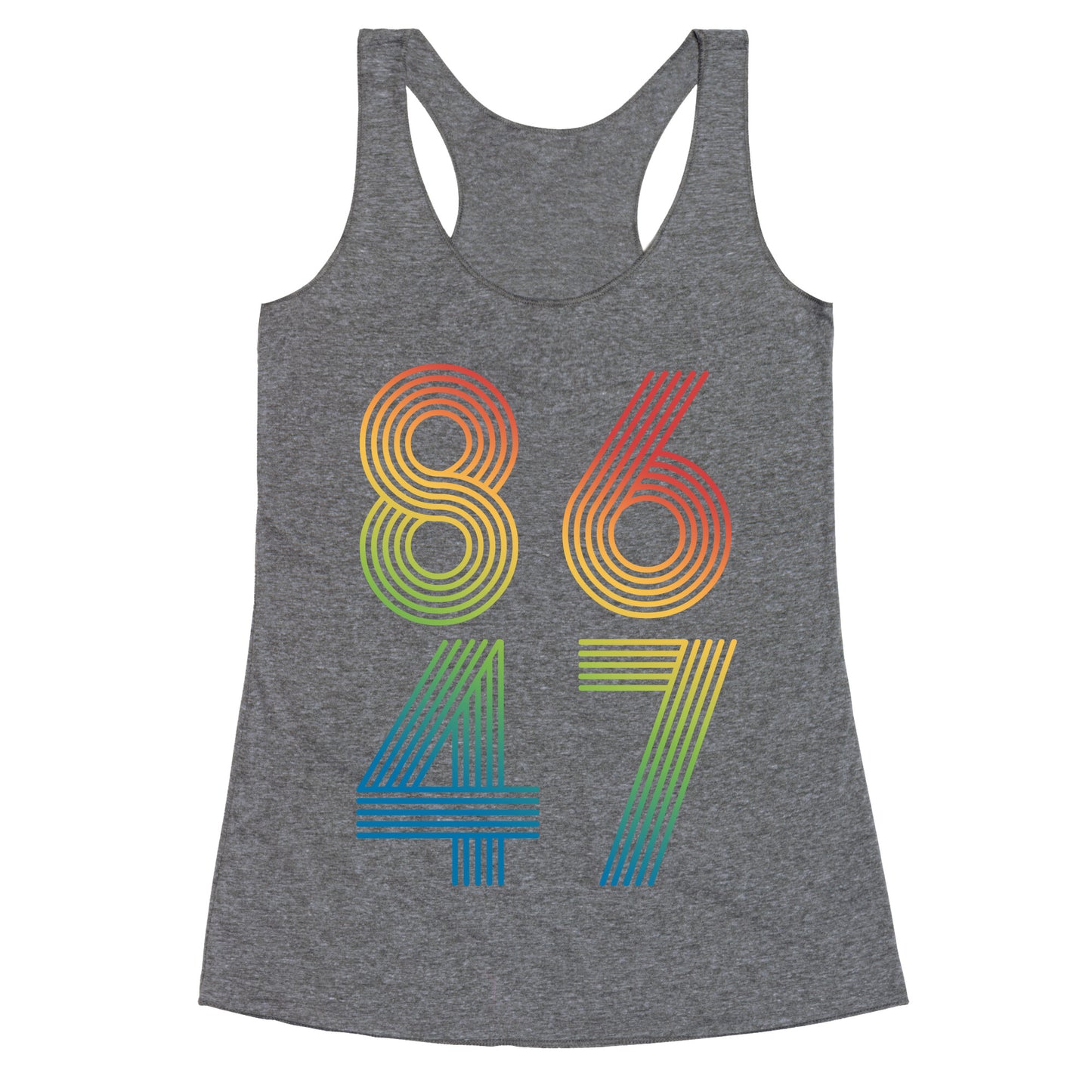 8647 Anti Trump Rainbow Racerback Tank