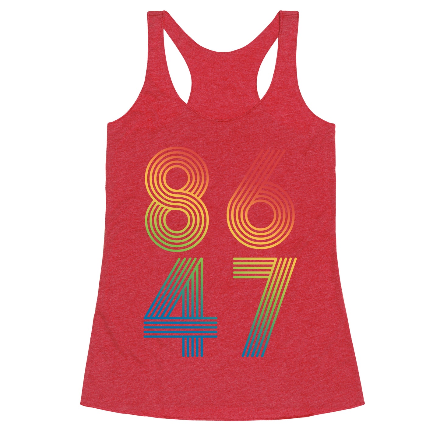 8647 Anti Trump Rainbow Racerback Tank