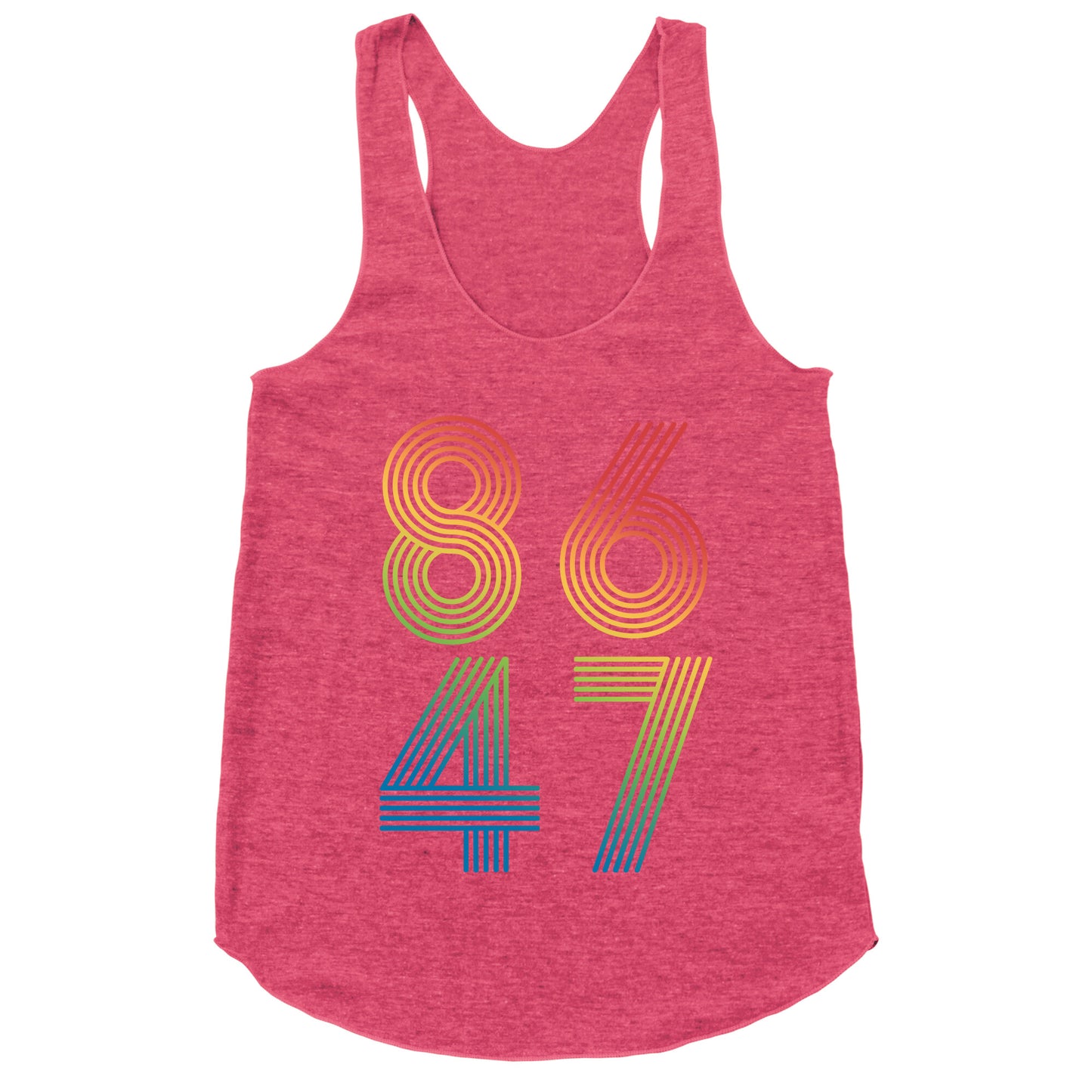 8647 Anti Trump Rainbow Racerback Tank