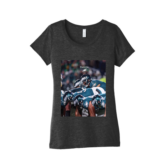 Eagles Push On Womens Triblend Tee