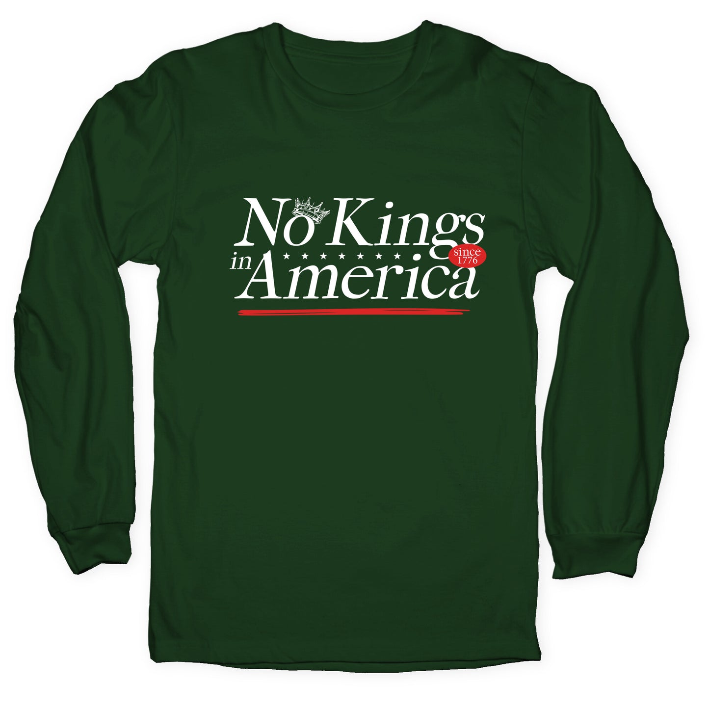 No Kings In America Anti Trump Longsleeve Tee