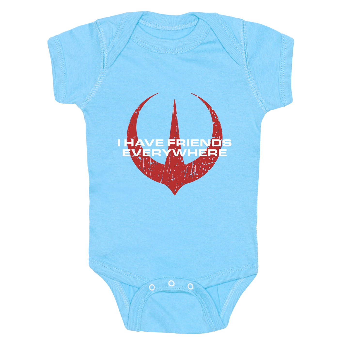 I Have Friends Everywhere Red Baby One-Piece