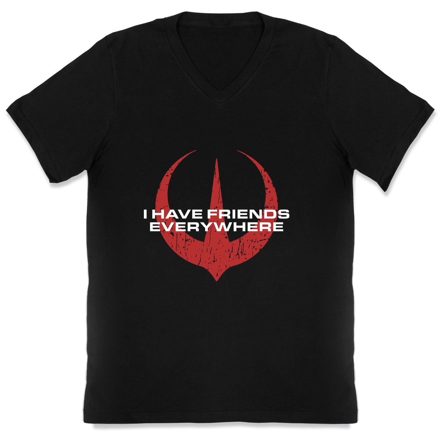 I Have Friends Everywhere Red V-Neck
