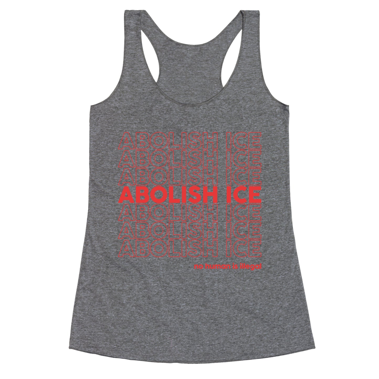Abolish Ice Red Racerback Tank