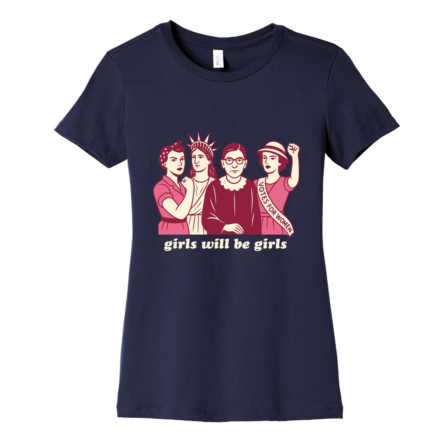Girls Will Be Girls Fourth of July Womens Cotton Tee