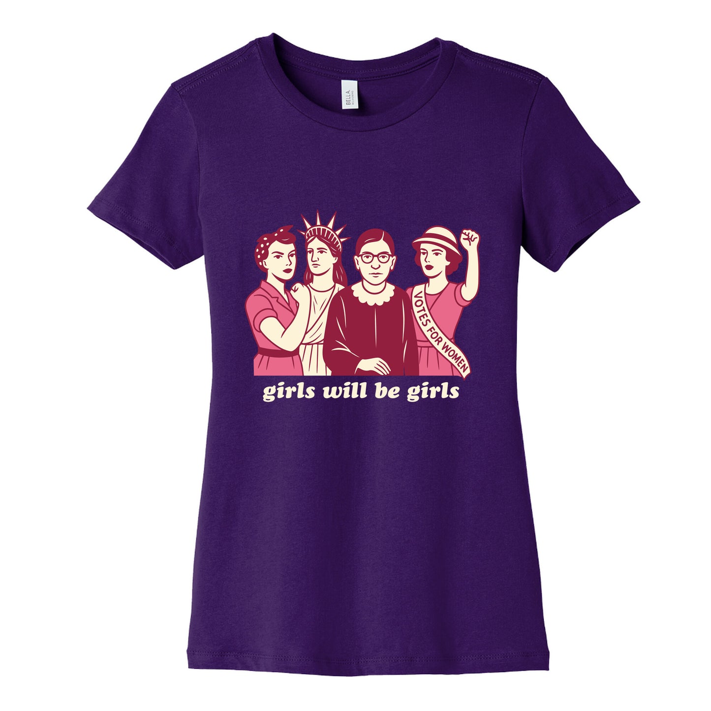 Girls Will Be Girls Fourth of July Womens Cotton Tee