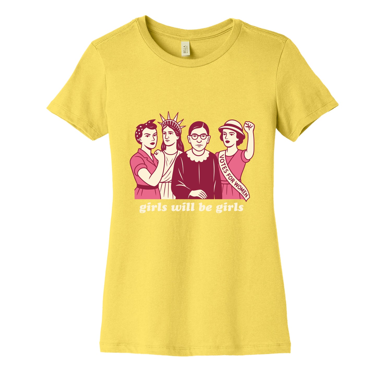 Girls Will Be Girls Fourth of July Womens Cotton Tee