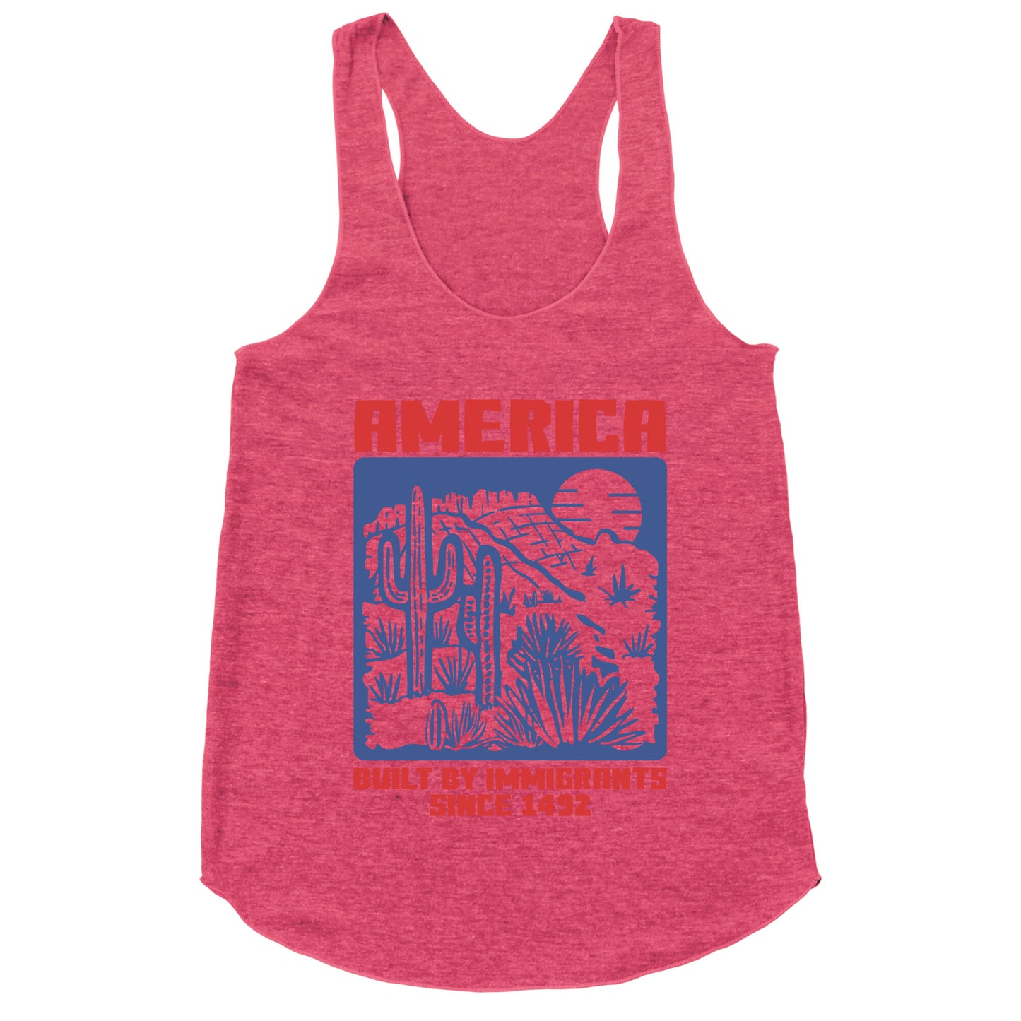 America Built By Immigrants July 4th Racerback Tank