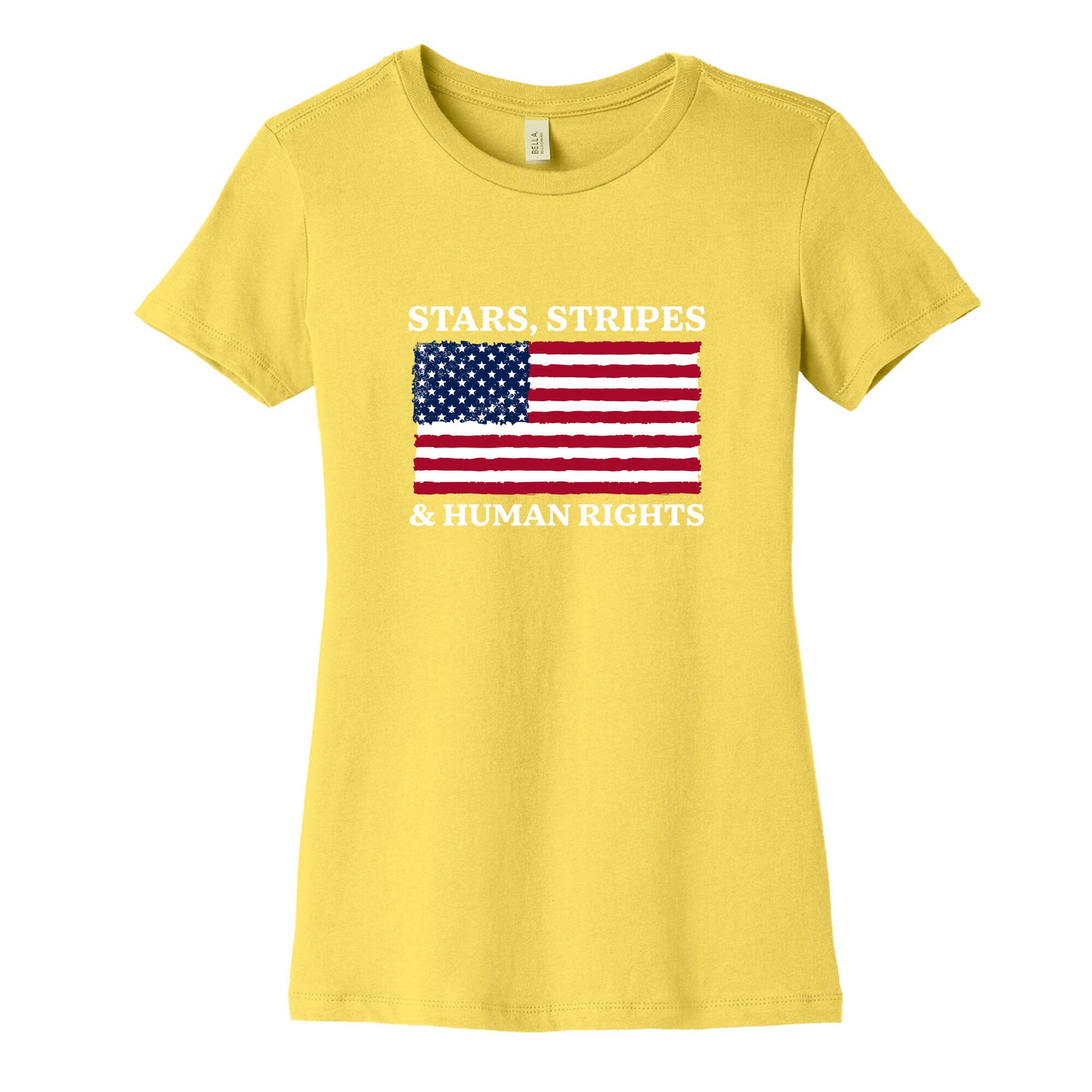 Stars Stripes And Human Rights Womens Cotton Tee