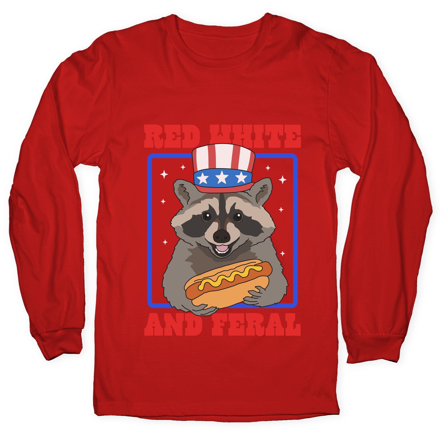 Red White And Feral Longsleeve Tee