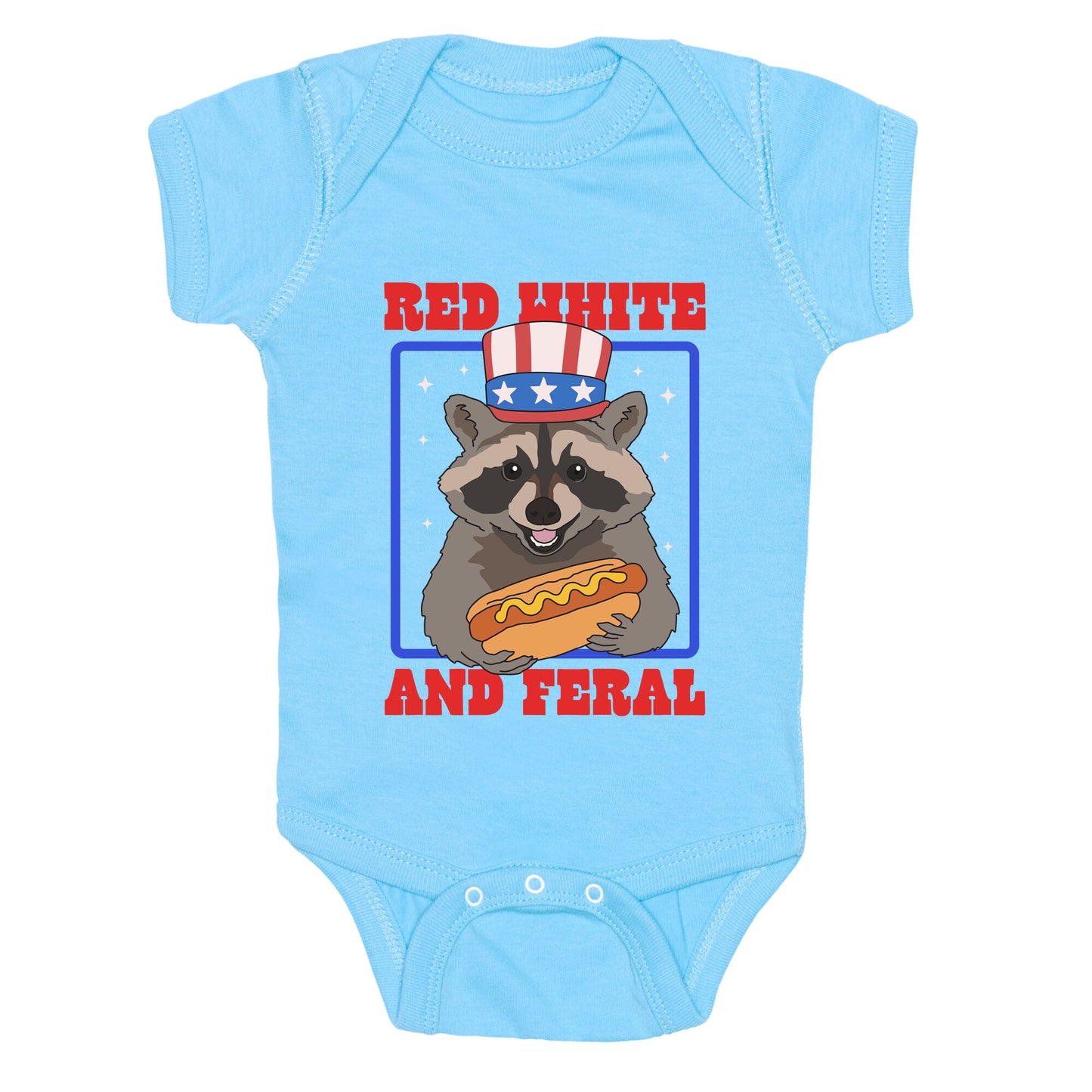 Red White And Feral Baby One-Piece